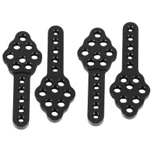 4 stuks CNC-metalen schokdemperbevestiging met verstelbare hoogte en hoek voor rc crawler, zwart, geschikt voor SCX10 90046 D90 D110