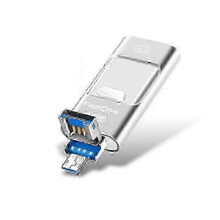 64 GB 4-in-1 USB-C Speicherstick für iPhone und iPad, externer Fotospeicher, kompakter USB-Stick zur Datensicherung