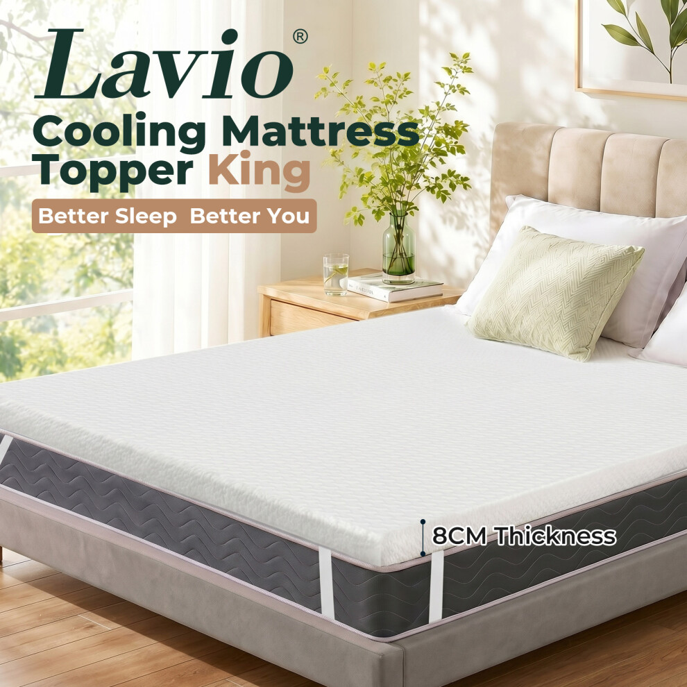 Lavio Memory Foam Mattress Topper King Bamboo Charcoal