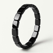 Hämatit-Armband für Herren mit Magnetwirkung, elegantes Accessoire aus Naturstein, angenehm zu tragen, schwarz-graues Design