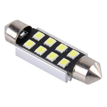 Set van 2 leeslampen voor auto 39 mm 3 W 300 lumen met 8 leds en 3528 SMD, helder wit licht voor interieurverlichting