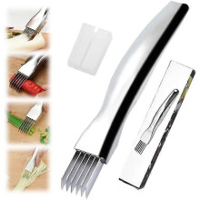 Tagliaverdure in acciaio inox, utensile da cucina per affettare cipolle verdi, verdure, cipolle e aglio, lama affilata, design pratico per uso quotidi