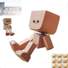 Figura in legno con 12 espressioni magnetiche, oscillante e divertente, decorazione simpatica per cruscotto auto