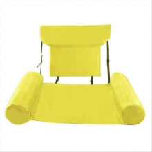 Chaise flottante gonflable pour piscine, siège pliable et portable pour adulte, jaune, idéale pour les fêtes d’été et les loisirs aquatiques