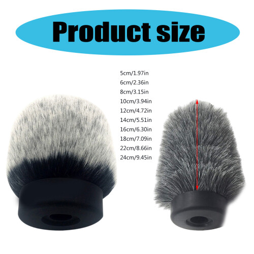 Mikrofon-Windschutzscheibenabdeckung,-Schwarz und Weiß 18CM 1