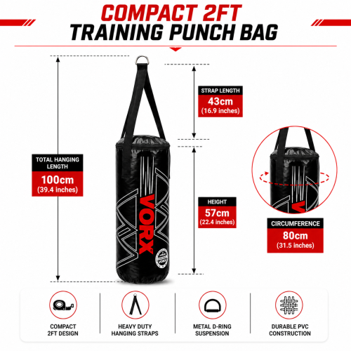 2ft Heavy Filled Punch Bag MMA Boxing 2