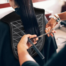 Friseurumhang aus Silikon, Professioneller Friseurumhang zum Haarefärben, Färben, Schneiden und Stylen Black