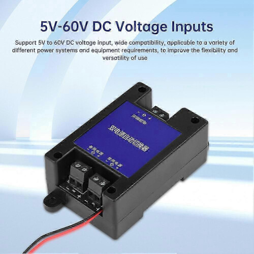 DC Dual Power Automatic Switcher Two-Way Without Power Outage High-Speed Transfer Switch 5V-60V Universal 2