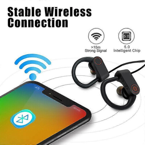 Auricolari Wireless Bluetooth In-Ear con Microfono e Controllo Volume, Cuffie Nere Compatte e Confortevoli 2
