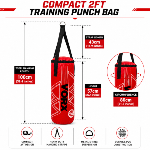 2ft Boxing Punch Bag MMA Training Bag 1