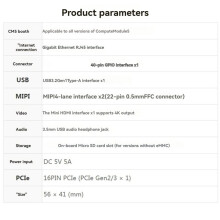 Waveshare Carte de Développement B pour Raspberry Pi CM5 Base IO, Compatible avec le Module de Calcul CM5--B