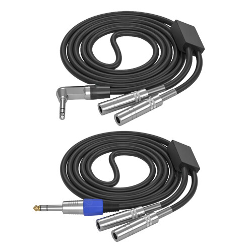 6,35-mm-Stecker auf doppelte-1m Ellenbogen 1