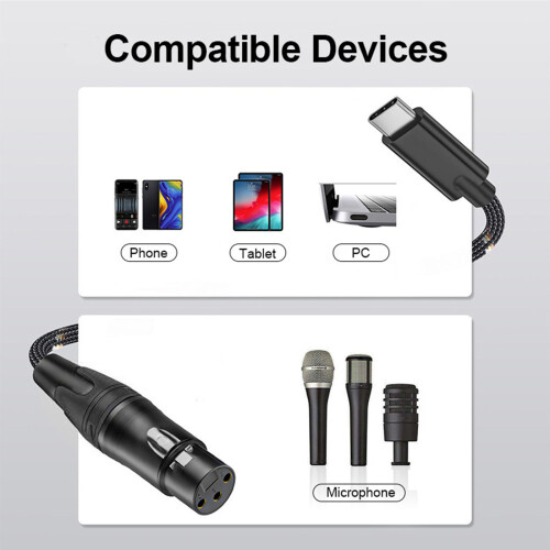 Professionelles USB-C-Stecker-auf-3-Pin-Mikrofonkabel,-2m 1