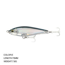 (E, 70MM/7.8G) Japanese submersible pencil Luya bait laser cocking mouth fake bait freshwater long-range fishing bait pe070