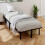 Homcom (M) HOMCOM Bed Frame, Metal Platform Bed Frame with 28 Wood Slats 8