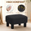 Homcom (Black) HOMCOM Chic Linen Fabric Foot Stool Ottoman Cube with Legs 4