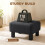 Homcom (Black) HOMCOM Chic Linen Fabric Foot Stool Ottoman Cube with Legs 5