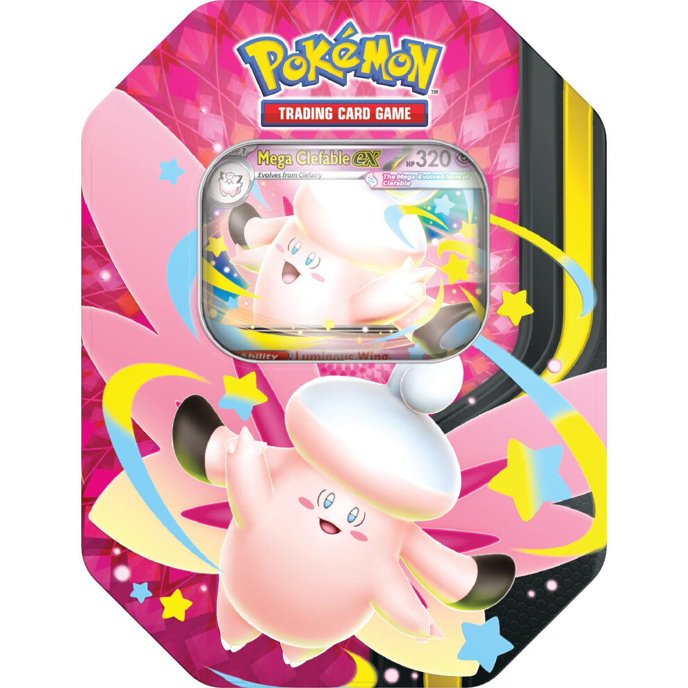 Pokémon Tcg: Mega Moonlit Tin - Mega Clefable Ex (4 Boosters & 1 Foil Promo Card)