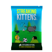 Streaking Kittens Expansion Pack by Exploding Kittens - 2-5 Players - Ages 7+ - 15 Minutes to Play - Exploding Kittens Original Game Required - Party