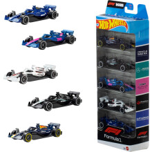 Hot Wheels Formula 1 1:64 Scale Die-Cast 5-Pack, Set of 5 Officially Licensed Race Cars, Collectible Toy Cars for Play or Display, Father’s Day Gift