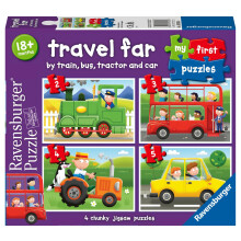 Ravensburger Travel Far My First Jigsaw Puzzles for Kids Age 18 Months and Up - 2, 3, 4 & 5 Piecees - Educational Toys for Toddlers