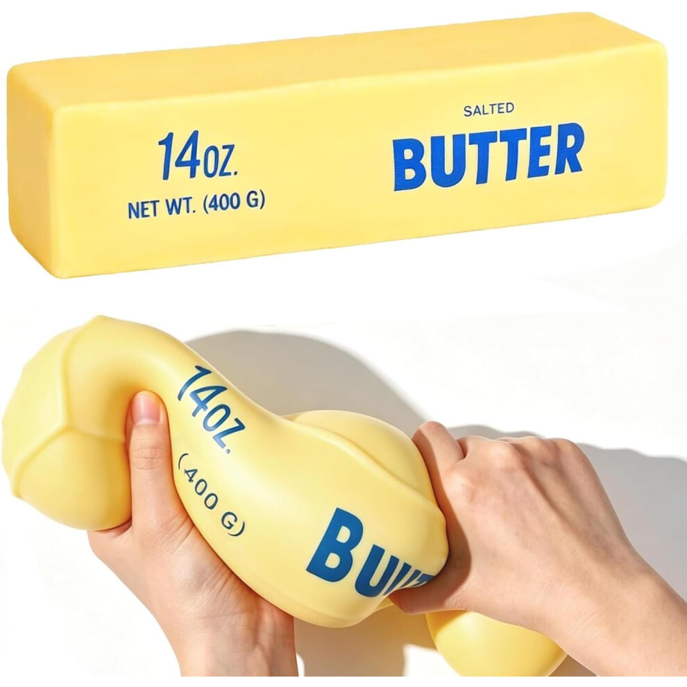 10in Giant Butter Squishy - 14oz Big Jumbo Squishy Butter Stick - Slow Rebound Big Butters Squeeze Stress Ball, Large Butters Fidget, Relief Slow Ris