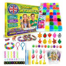 Loomartic 6000+Elastic Rubber Loom Bands Kit Premium Quality Loom Bands Kits for Girls in 20 Multi Colors with Bracelet Beads for Friendship Bracelet