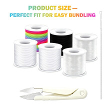 Elastic Cord Bracelet Making Kit, Elastic Bracelet Cord, Elastic Cord Scissors and Threader, for Beading and Jewelry