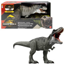 Mattel Jurassic World Rebirth Super Colossal Tyrannosaurus Rex Action Figure, T-Rex Dinosaur Toy Swallows Minis, Movie-Accurate Posable, JGB5