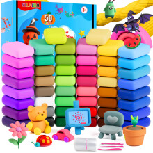 YILAIDA Air Dry Clay, 50 Colors Modeling Clay Ultra Light Non-Toxic Air Drying Clay with Modeling Tools, Accessories and Booklet Art Craft Gift to Ki
