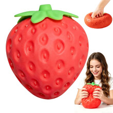 8in Giant Strawberry Squishy, Giant Jumbo Big Cute Realistic Strawberry Stress Ball Soft Strawberry Squishys Slow Rising Stress Ball for Anxiety Stre