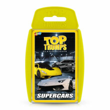 Top Trumps Supercars Classic Card Game, learn about the Aston Martin DBS, McLaren Senna and Bugatti Chiron in this educational pack, gift for ages 6