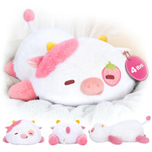 Mewaii Weighted Stuffed Animal Plush – 23 inch Cute & Soft Weighted Strawberry Cow Pillow for Kids, Girls, & Women, Cuddly and Calming Companion, (1