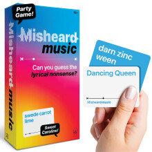 Lucky Egg Misheard Music Game – Guess the Song or Artist w/ 500 Lyrical Nonsense Cards – Hilarious Family Games for Kids and Adults – Play in Te