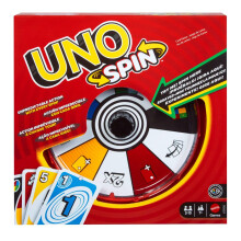 Mattel Games UNO Spin Card Game for Kid, Adult & Family Nights, Classic Play with Toy Spinner, New Challenges & Rules, Rainy Day Activity, JGR00