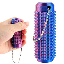 Spiky Grippie Stim Keychain - Color Changing Fidget Roller Keychain for Anxiety & Focus, Silent Stimming Sensory Toy for Adults, Teens - Stress Relie