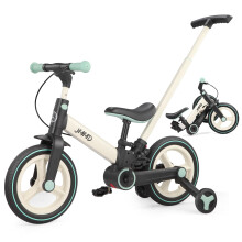 JMMD 6-in-1 Toddler Bike with Training Wheels and Pedals, 12 inch Convertible and Foldable Balance Bike & Pedal Bike with Adjustable Parent Handle, K