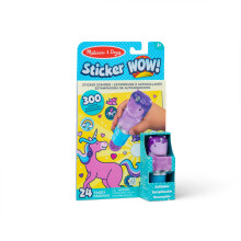 Melissa & Doug WOW 24-Page Activity Pad and Sticker Stamper | Travel Toys for Kids | Glitter Unicorn - Purple - FSC Certified