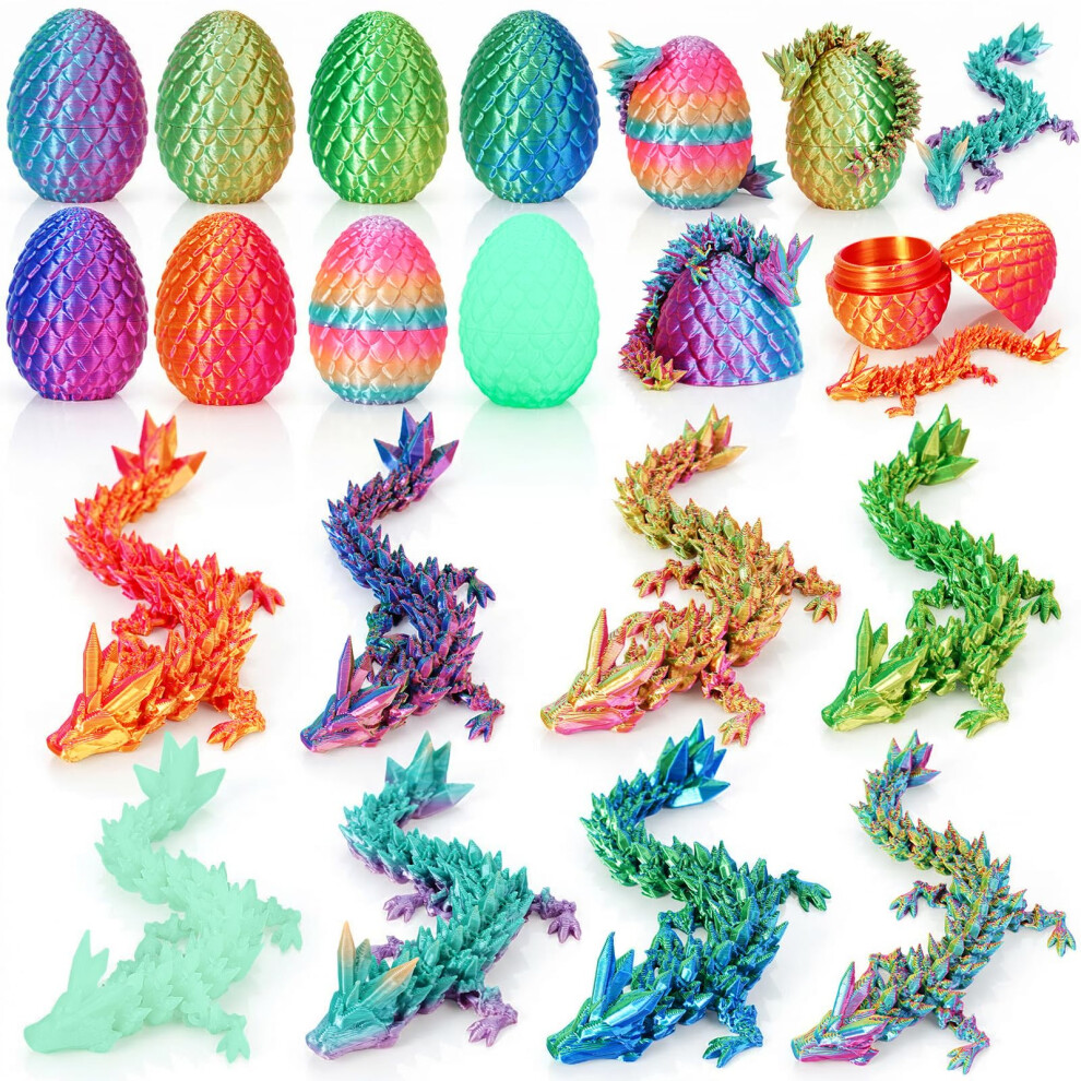Photos - Jigsaw Puzzle / Mosaic 8PCS 3D Printed Dragon, Easter Dragon Eggs, Mystery Dragons Egg Fidget Toy, Easter Basket Stuffers 3D Printed Animals Set