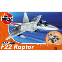 Airfix QUICKBUILD Model Aircraft Kits - J6005 F22 Raptor Model Building Kit for Kids 6+, Construction Plane Toys for Boys & Girls - Fighter Jet & Toy