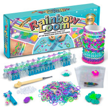 Rainbow Loom Original Loom Band Kit | Rubber Band Bracelet Kit with Loom Band Board, Loom Band Tool, and Elastic Bands Childrens Jewellery Making Kit