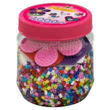 Hama Beads and Pegboards in Tub, 4000 Beads & 3 Pegboards, Official Arts and Crafts Set for Boys and Girls Ages 5+, Pink