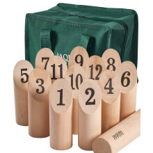 Jaques of London Wooden Skittles | Throwing Games | Skittles Game for Gardens | Outdoor Games for Adults & Kids | Since 1795