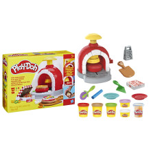 Play-Doh Kitchen Creations Pizza Oven Playset, Pretend Play Cooking Toy with Pizza Tools & 6 Tubs, Arts and Crafts for Kids Boys & Girls (3+), Non-To