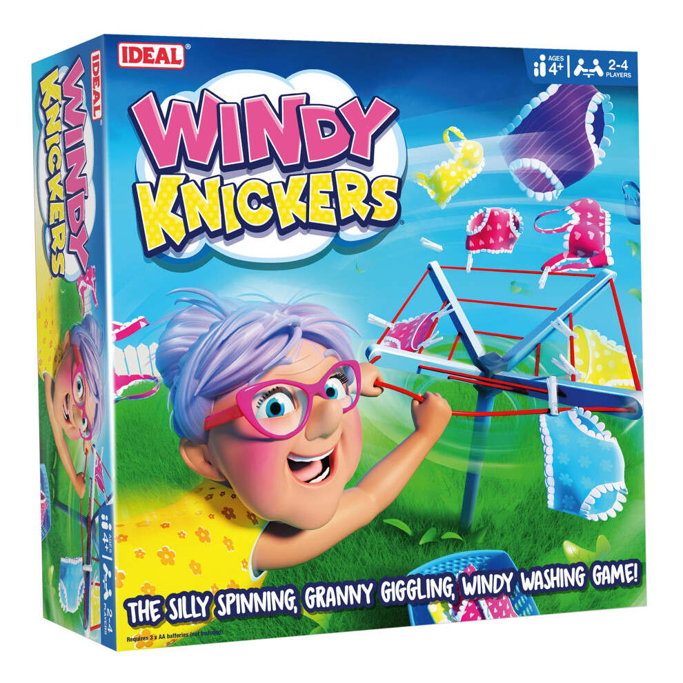 Ideal , Windy Knickers Game: The Silly Spinning, Granny Giggling, Windy Washing Family Game, Kids Games, For 2-4 Players, Ages 4+