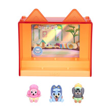 Bluey Fuzzies Episode Pack: Baby Race. With 3 Specially Flocked Collectible Mini-Figures (Incl. 1 Exclusive), Display Case, Trading Card, and Collect
