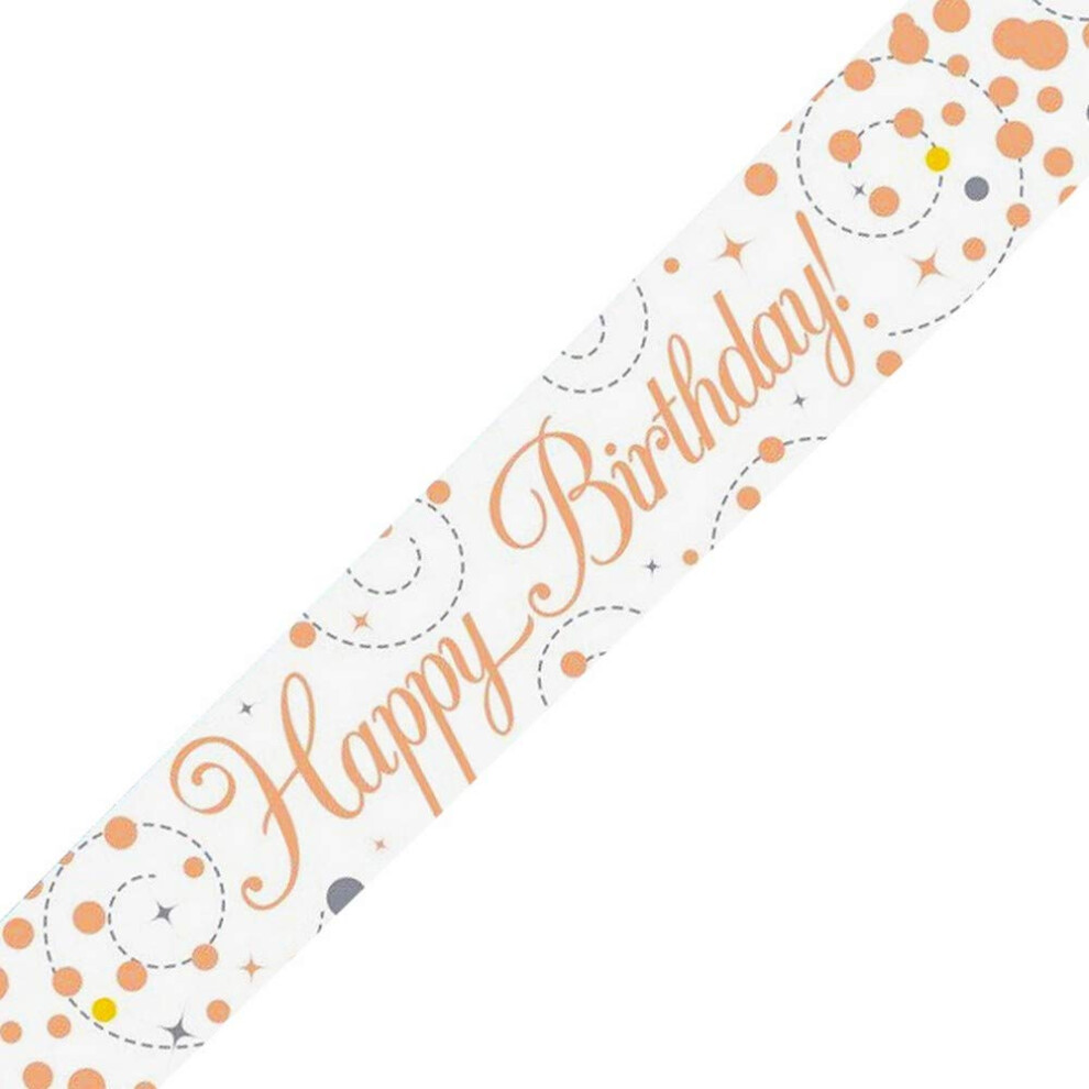 Oaktree White/Gold 9Ft Banner Sparkling Fizz Birthday & Rose Holographic