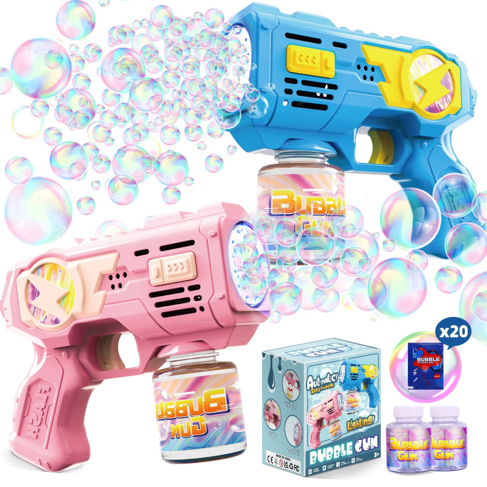 Photos - Soap Bubbles POPERFUN 2 Pack Bubble Gun,Bubble Machine for Kids,Bubble Maker for Toddlers 3-8 Bubble Blower Toy for Girls Kids Summer Out
