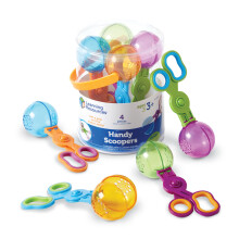 Learning Resources Handy Scoopers – 4 Pieces, Ages 3+, Toddler Fine Motor Skills Toy, Sensory Sand and Water Play Tool, Scissor Action Practice, Ear