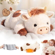 Mewaii Weighted Teddy Plushies Cow Stuffed Animals with Microwavable Heating Pad - 5 lbs(2.3kg) Weighted Plush, Weighted Teddy for Adult Soft Toy 23